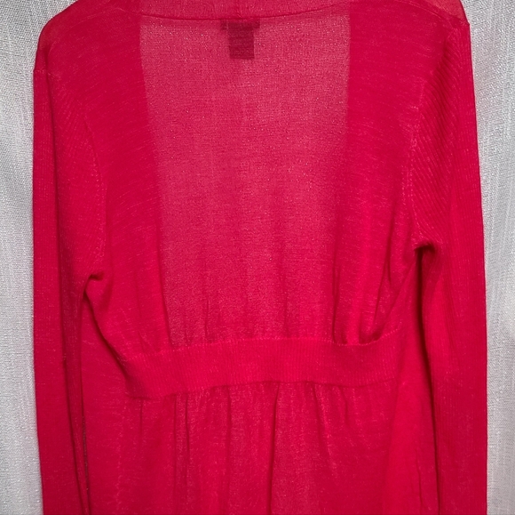 Ann Taylor Y2K Lightweight Open Cardigan w/ Ribbed Sleeves - Picture 2 of 4